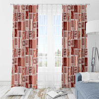 Vintage Aloha Block Quilt Window Curtain Red Inspired Lei Motifs LT9 - Polynesian Pride