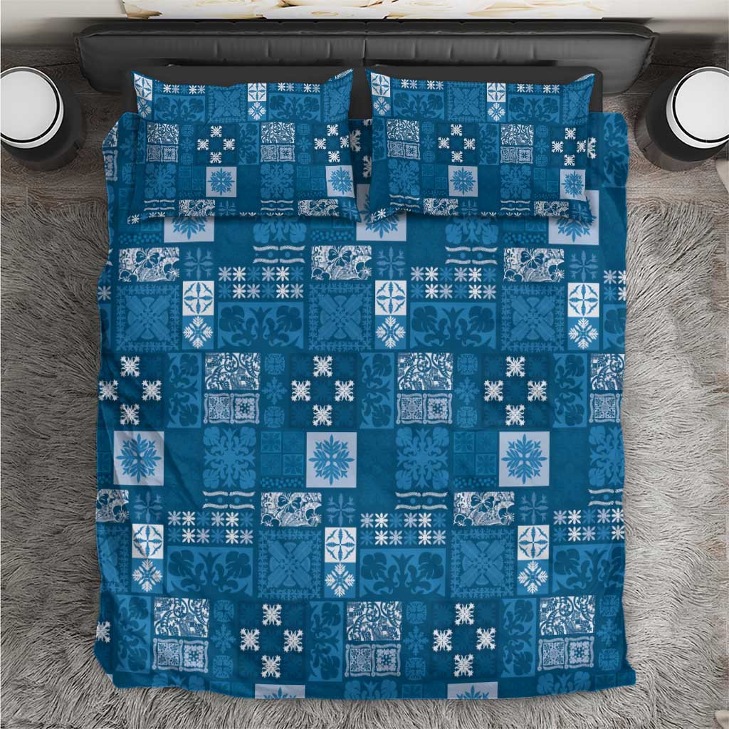 Vintage Hawaiian Quilting Patterns Bedding Set Blue Style Tribal Fabric Patchwork LT9 Blue - Polynesian Pride