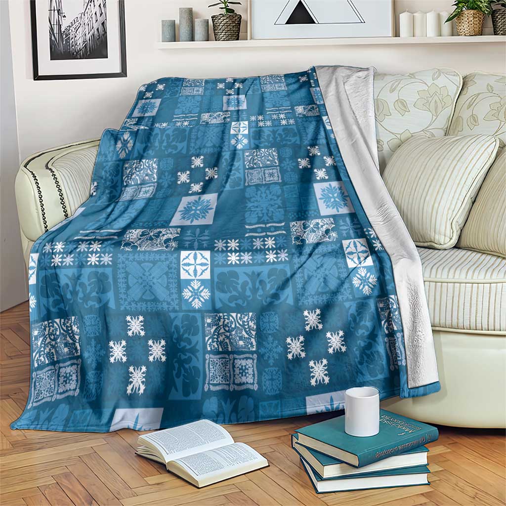 Vintage Hawaiian Quilting Patterns Blanket Blue Style Tribal Fabric Patchwork LT9 Blue - Polynesian Pride