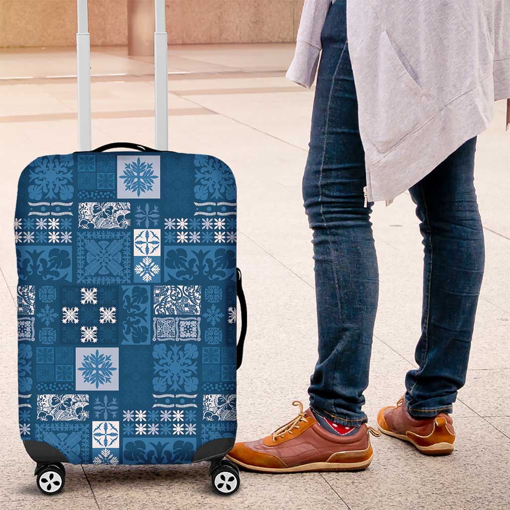Vintage Hawaiian Quilting Patterns Luggage Cover Blue Style Tribal Fabric Patchwork LT9 Blue - Polynesian Pride