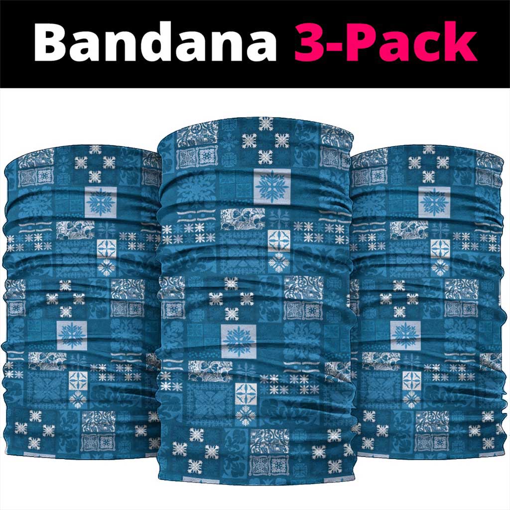 Vintage Hawaiian Quilting Patterns Neck Gaiter Blue Style Tribal Fabric Patchwork LT9 package One Size: 25*50cm Blue - Polynesian Pride
