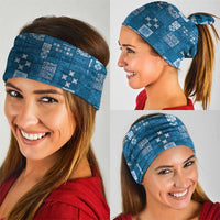 Vintage Hawaiian Quilting Patterns Neck Gaiter Blue Style Tribal Fabric Patchwork LT9 - Polynesian Pride