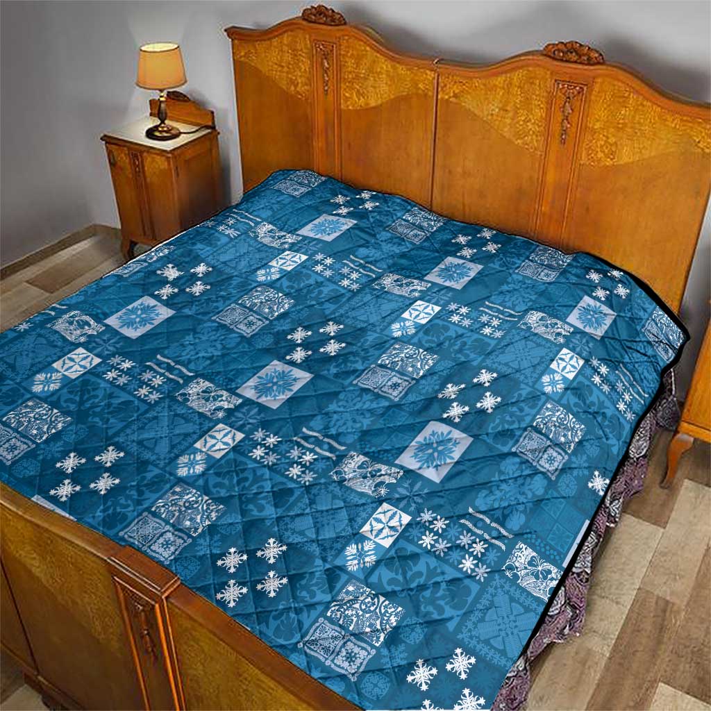Vintage Hawaiian Quilting Patterns Quilt Blue Style Tribal Fabric Patchwork LT9 - Polynesian Pride