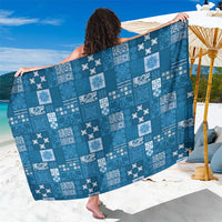 Vintage Hawaiian Quilting Patterns Sarong Blue Style Tribal Fabric Patchwork LT9 One Size 44 x 66 inches Blue - Polynesian Pride