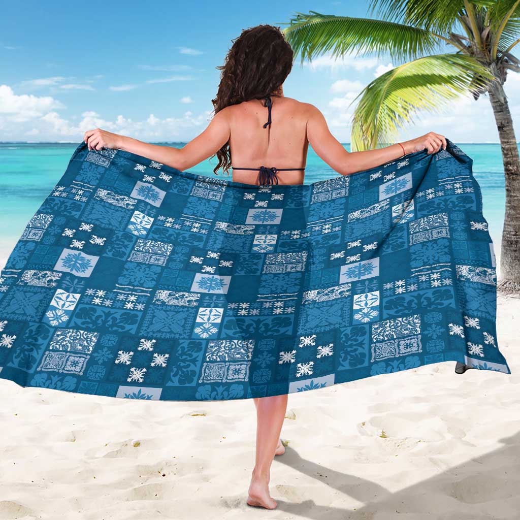 Vintage Hawaiian Quilting Patterns Sarong Blue Style Tribal Fabric Patchwork LT9 - Polynesian Pride