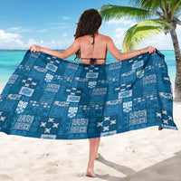 Vintage Hawaiian Quilting Patterns Sarong Blue Style Tribal Fabric Patchwork LT9 - Polynesian Pride