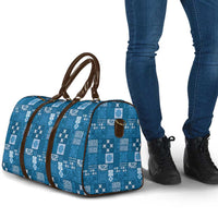 Vintage Hawaiian Quilting Patterns Travel Bag Blue Style Tribal Fabric Patchwork LT9 - Polynesian Pride