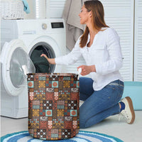 Vintage Hawaiian Quilting Patterns Laundry Basket Brown Style Tribal Fabric Patchwork LT9 - Polynesian Pride