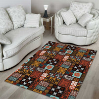 Vintage Hawaiian Quilting Patterns Area Rug Brown Style Tribal Fabric Patchwork LT9 - Polynesian Pride
