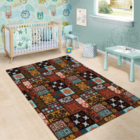 Vintage Hawaiian Quilting Patterns Area Rug Brown Style Tribal Fabric Patchwork LT9 - Polynesian Pride