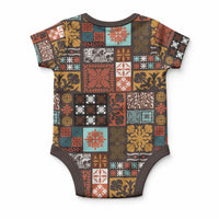 Vintage Hawaiian Quilting Patterns Baby Onesie Brown Style Tribal Fabric Patchwork LT9 - Polynesian Pride