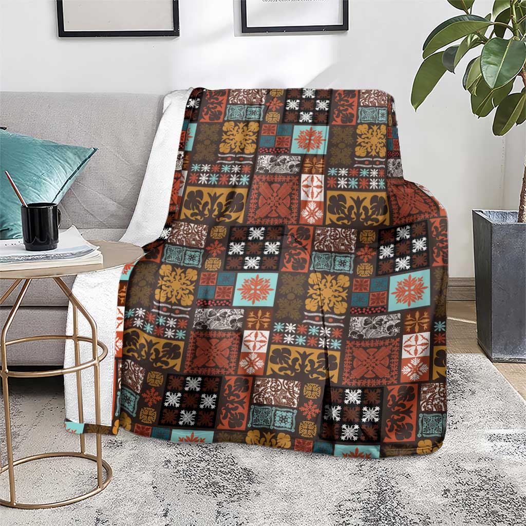 Vintage Hawaiian Quilting Patterns Blanket Brown Style Tribal Fabric Patchwork LT9 - Polynesian Pride