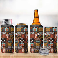 Vintage Hawaiian Quilting Patterns 4 in 1 Can Cooler Tumbler Brown Style Tribal Fabric Patchwork LT9 - Polynesian Pride