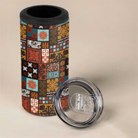 Vintage Hawaiian Quilting Patterns 4 in 1 Can Cooler Tumbler Brown Style Tribal Fabric Patchwork LT9 - Polynesian Pride