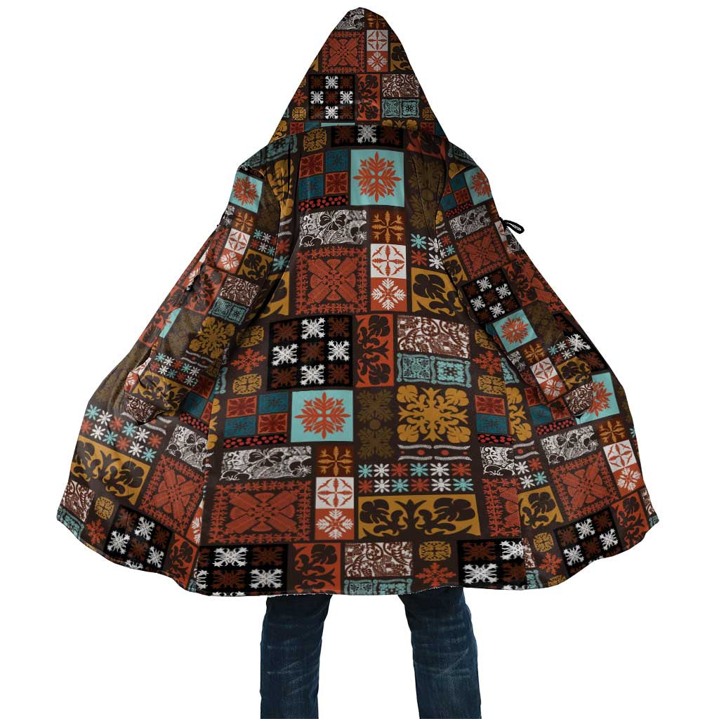 Vintage Hawaiian Quilting Patterns Cloak Brown Style Tribal Fabric Patchwork LT9 Unisex Brown - Polynesian Pride