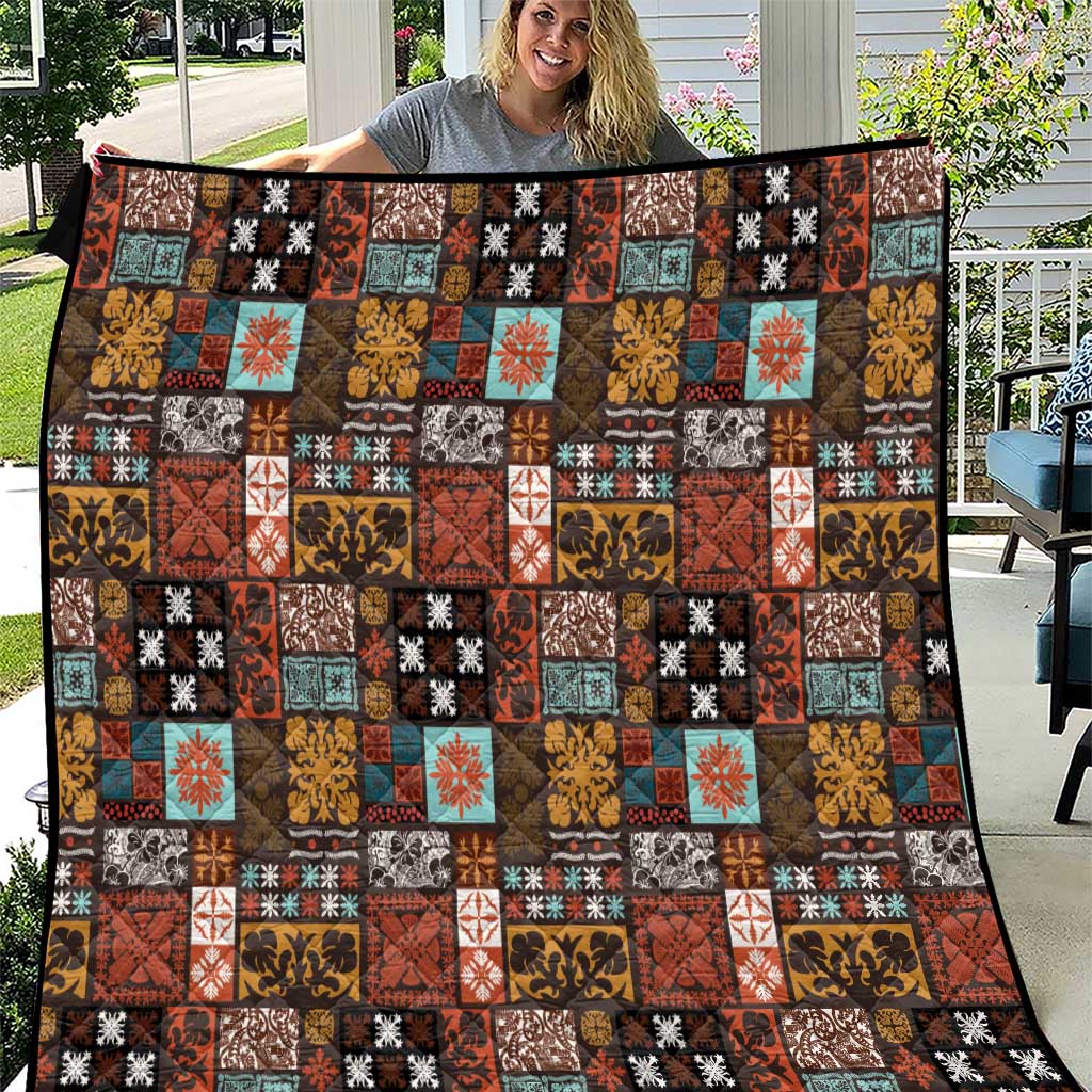Vintage Hawaiian Quilting Patterns Quilt Brown Style Tribal Fabric Patchwork LT9 Brown - Polynesian Pride