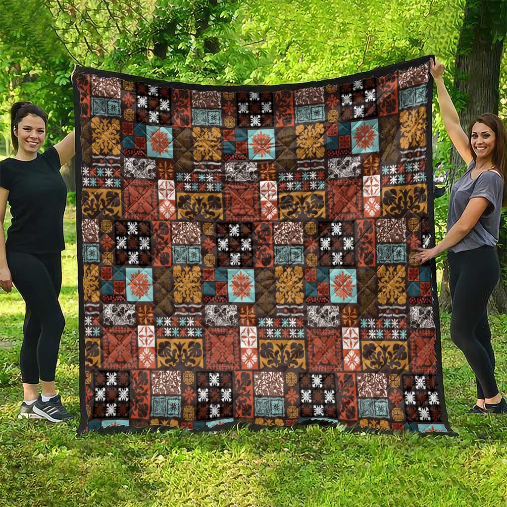 Vintage Hawaiian Quilting Patterns Quilt Brown Style Tribal Fabric Patchwork LT9 - Polynesian Pride