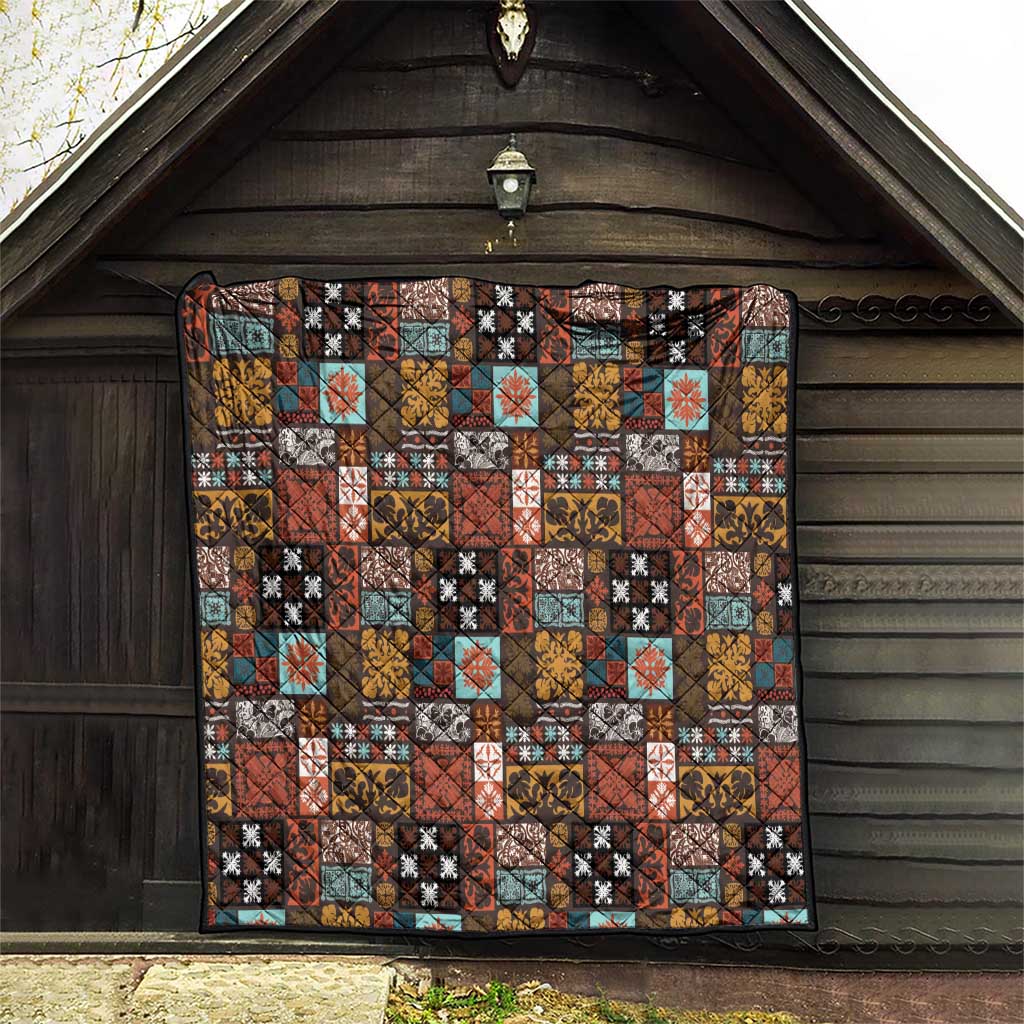 Vintage Hawaiian Quilting Patterns Quilt Brown Style Tribal Fabric Patchwork LT9 - Polynesian Pride