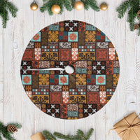 Vintage Hawaiian Quilting Patterns Tree Skirt Brown Style Tribal Fabric Patchwork LT9 Casual Brown - Polynesian Pride