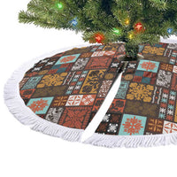 Vintage Hawaiian Quilting Patterns Tree Skirt Brown Style Tribal Fabric Patchwork LT9 - Polynesian Pride