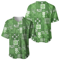 Vintage Hawaiian Quilting Patterns Baseball Jersey Green Style Tribal Fabric Patchwork LT9 - Polynesian Pride