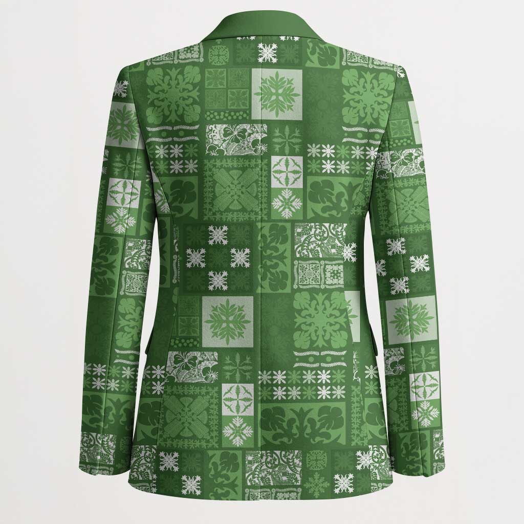 Vintage Hawaiian Quilting Patterns Blazer Green Style Tribal Fabric Patchwork LT9 - Polynesian Pride