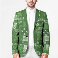 Vintage Hawaiian Quilting Patterns Blazer Green Style Tribal Fabric Patchwork LT9 - Polynesian Pride