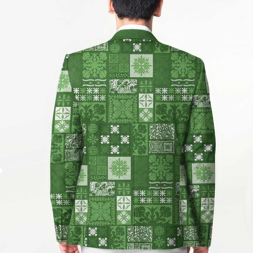 Vintage Hawaiian Quilting Patterns Blazer Green Style Tribal Fabric Patchwork LT9 - Polynesian Pride