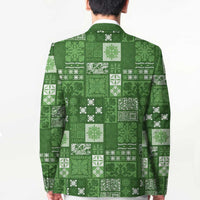 Vintage Hawaiian Quilting Patterns Blazer Green Style Tribal Fabric Patchwork LT9 - Polynesian Pride