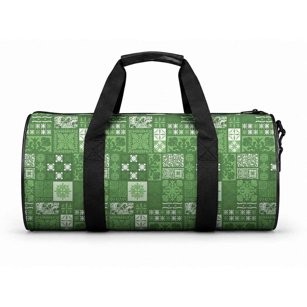Vintage Hawaiian Quilting Patterns Duffle Bag Green Style Tribal Fabric Patchwork LT9 One size Green - Polynesian Pride