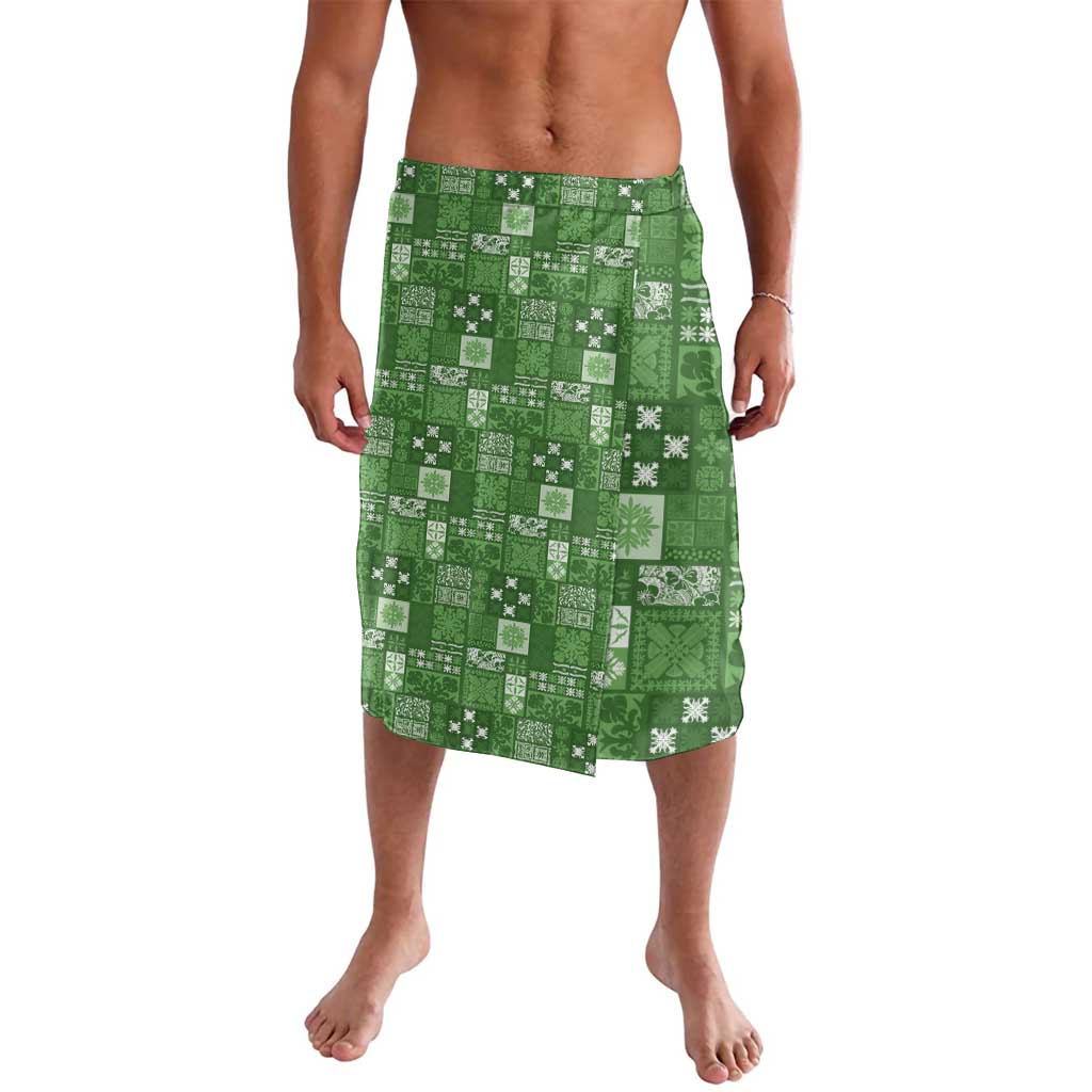 Vintage Hawaiian Quilting Patterns Lavalava Green Style Tribal Fabric Patchwork LT9 Green - Polynesian Pride