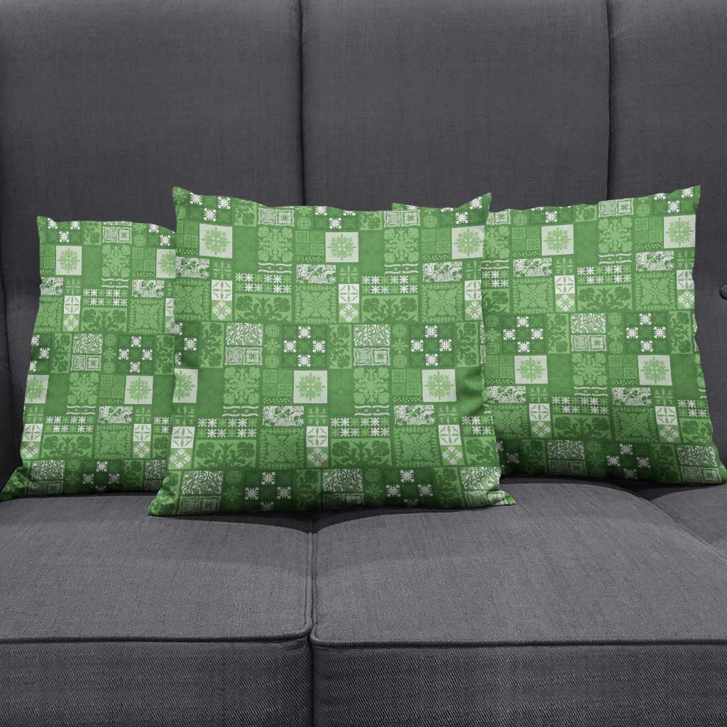 Vintage Hawaiian Quilting Patterns Pillow Cover Green Style Tribal Fabric Patchwork LT9 - Polynesian Pride