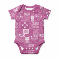 Vintage Hawaiian Quilting Patterns Baby Onesie Pink Style Tribal Fabric Patchwork LT9 Pink - Polynesian Pride