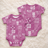 Vintage Hawaiian Quilting Patterns Baby Onesie Pink Style Tribal Fabric Patchwork LT9 - Polynesian Pride