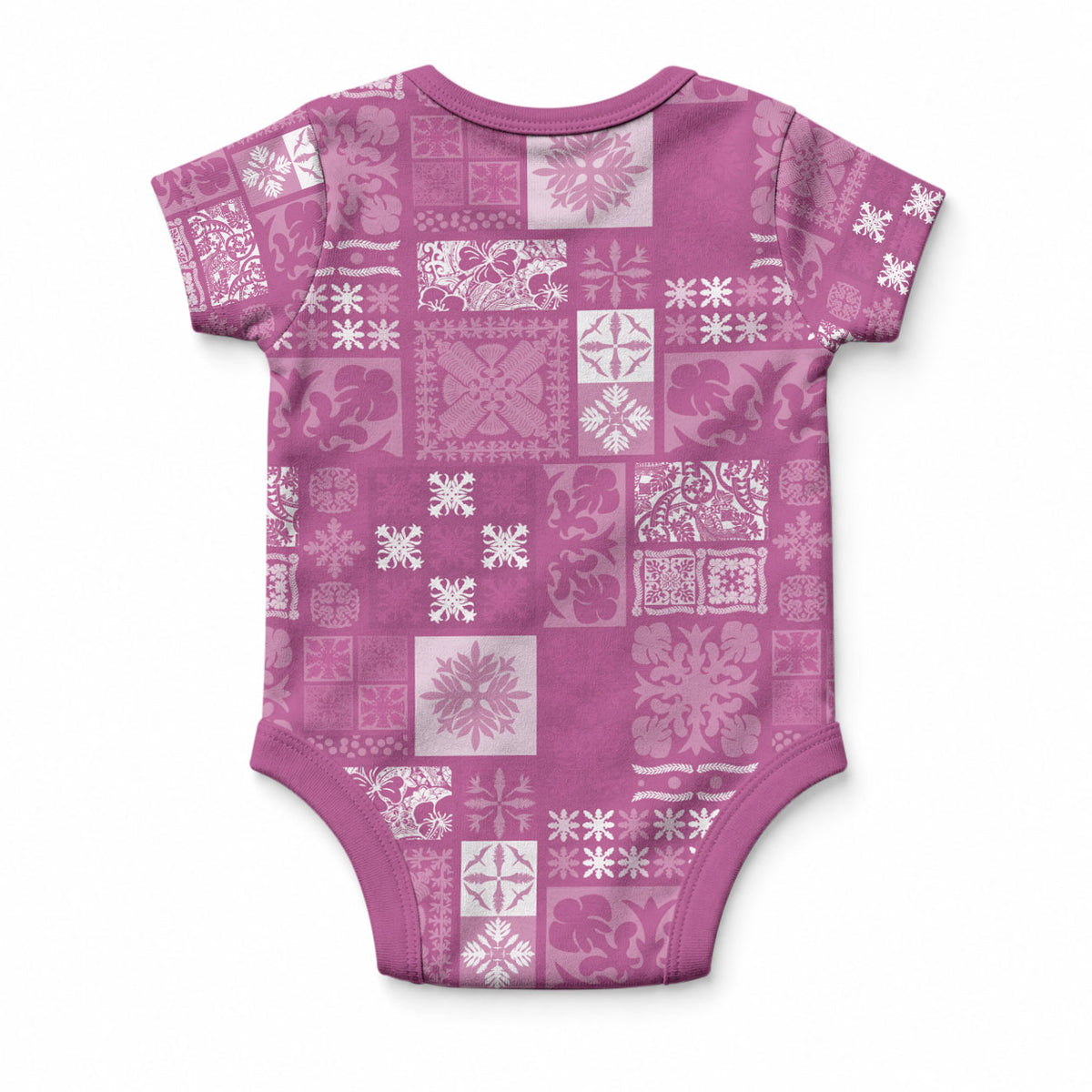 Vintage Hawaiian Quilting Patterns Baby Onesie Pink Style Tribal Fabric Patchwork LT9 - Polynesian Pride