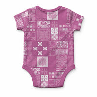 Vintage Hawaiian Quilting Patterns Baby Onesie Pink Style Tribal Fabric Patchwork LT9 - Polynesian Pride