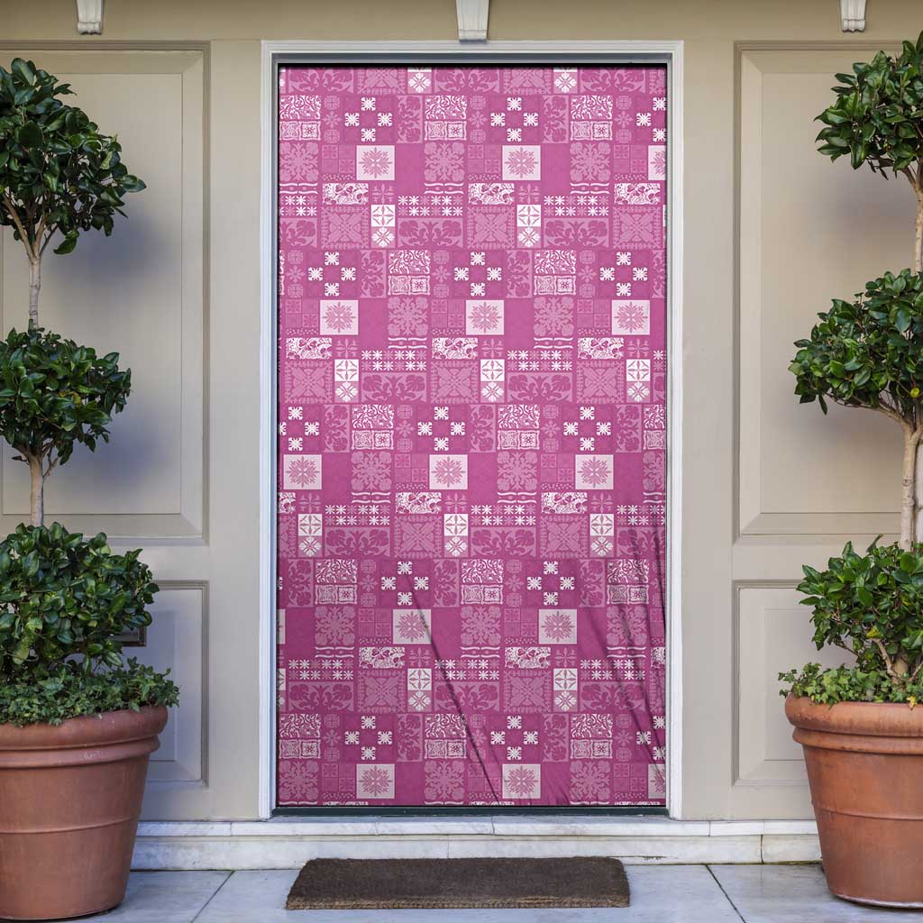 Vintage Hawaiian Quilting Patterns Door Cover Pink Style Tribal Fabric Patchwork LT9 Pink - Polynesian Pride