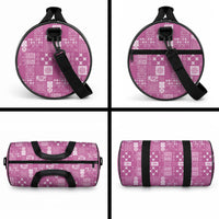 Vintage Hawaiian Quilting Patterns Duffle Bag Pink Style Tribal Fabric Patchwork LT9 - Polynesian Pride