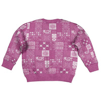 Vintage Hawaiian Quilting Patterns Kid Ugly Christmas Sweater Pink Style Tribal Fabric Patchwork LT9 - Polynesian Pride