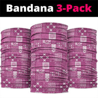 Vintage Hawaiian Quilting Patterns Neck Gaiter Pink Style Tribal Fabric Patchwork LT9 package One Size: 25*50cm Pink - Polynesian Pride