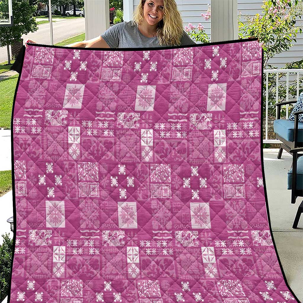 Vintage Hawaiian Quilting Patterns Quilt Pink Style Tribal Fabric Patchwork LT9 Pink - Polynesian Pride