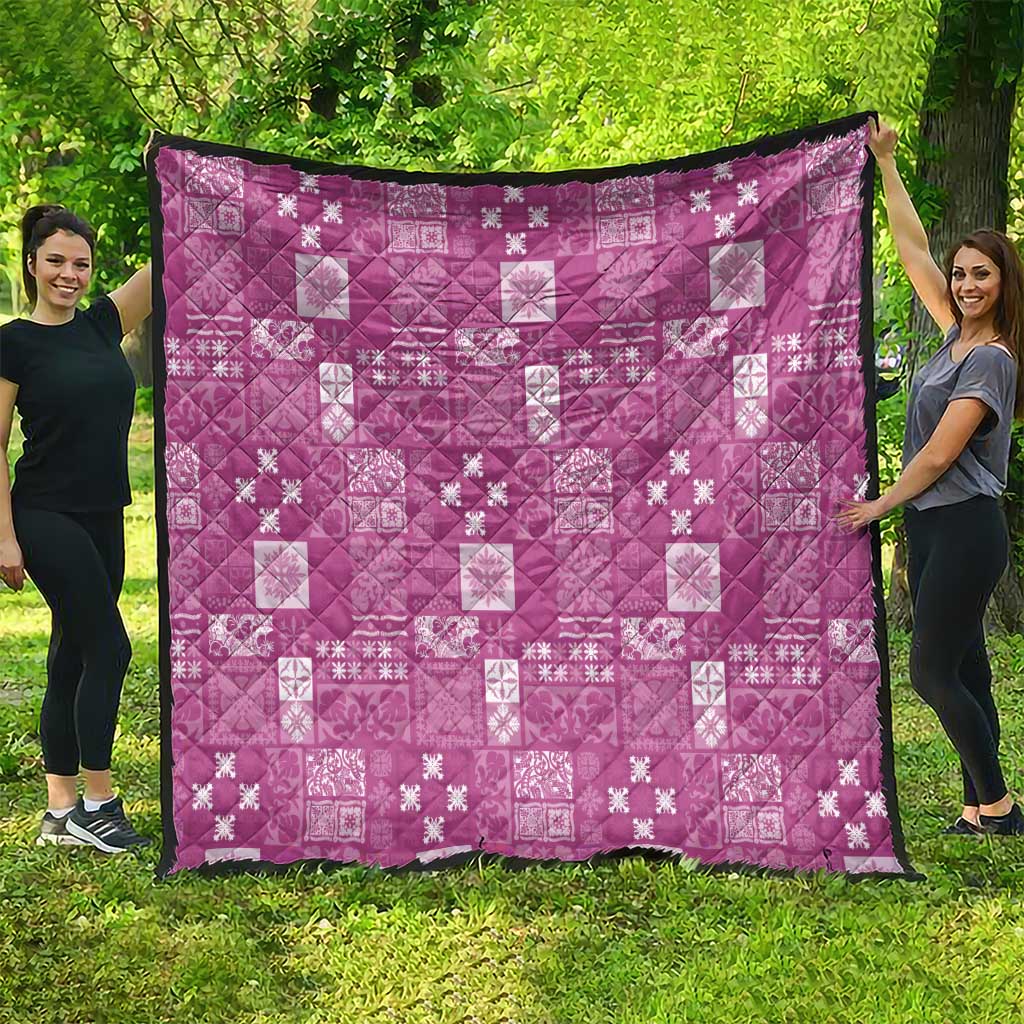 Vintage Hawaiian Quilting Patterns Quilt Pink Style Tribal Fabric Patchwork LT9 - Polynesian Pride