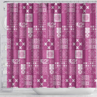 Vintage Hawaiian Quilting Patterns Shower Curtain Pink Style Tribal Fabric Patchwork LT9 - Polynesian Pride