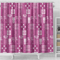 Vintage Hawaiian Quilting Patterns Shower Curtain Pink Style Tribal Fabric Patchwork LT9 - Polynesian Pride