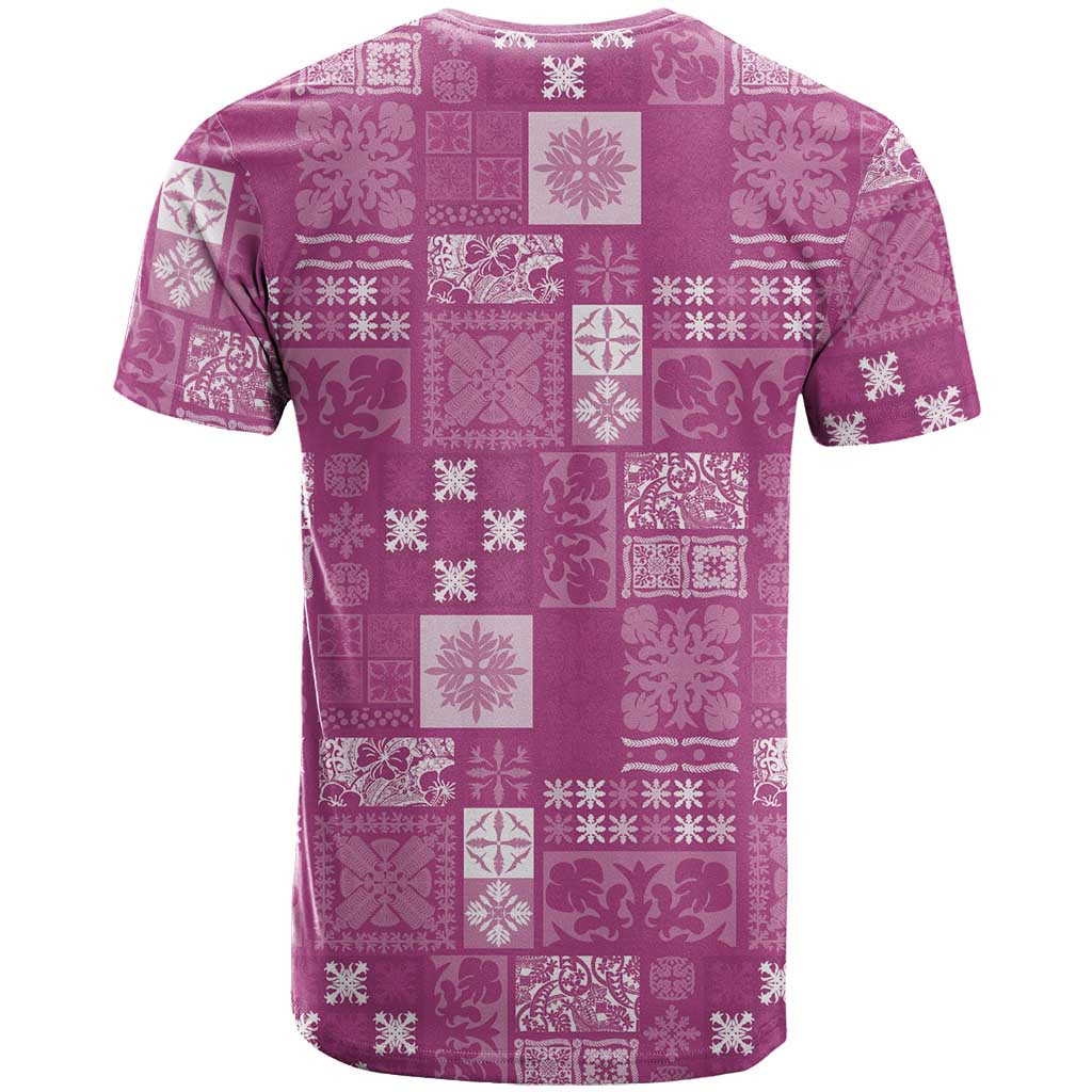 Vintage Hawaiian Quilting Patterns T Shirt Pink Style Tribal Fabric Patchwork LT9 - Polynesian Pride