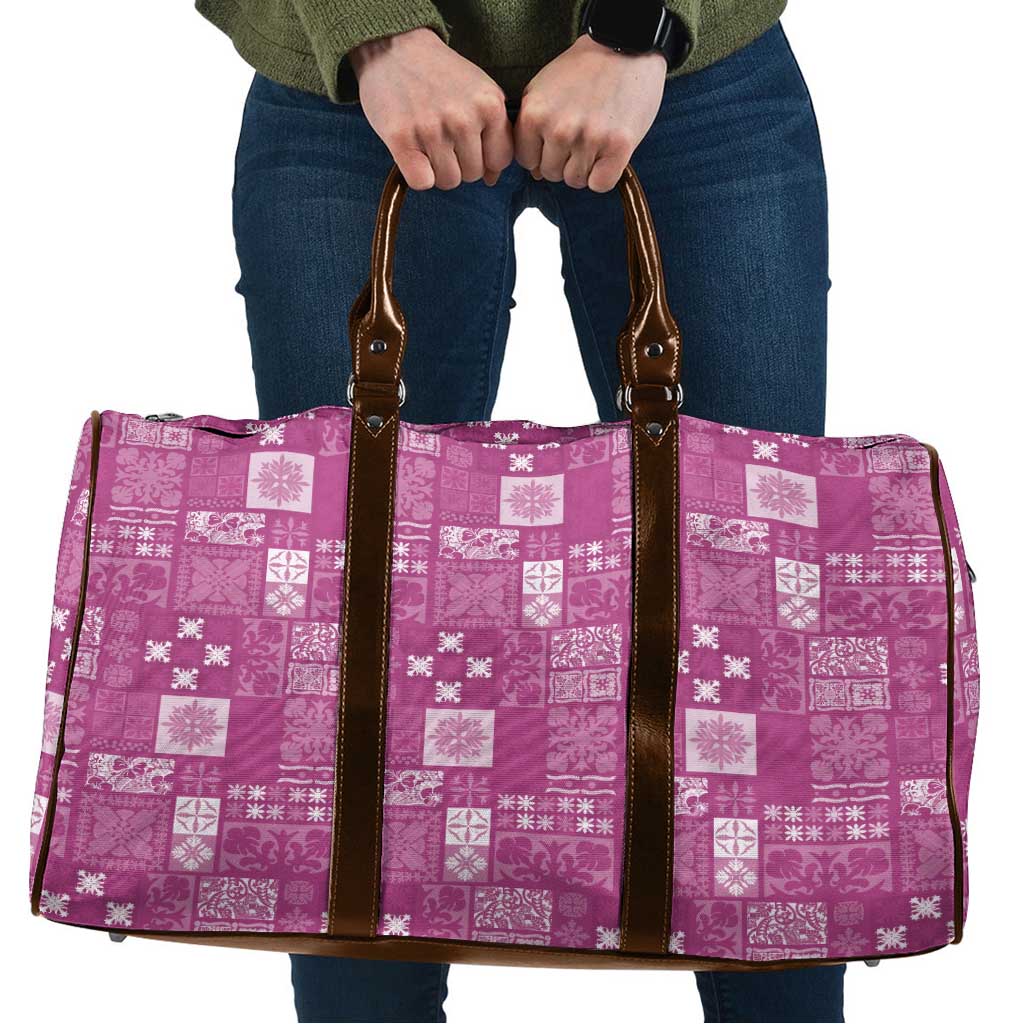 Vintage Hawaiian Quilting Patterns Travel Bag Pink Style Tribal Fabric Patchwork LT9 Pink - Polynesian Pride