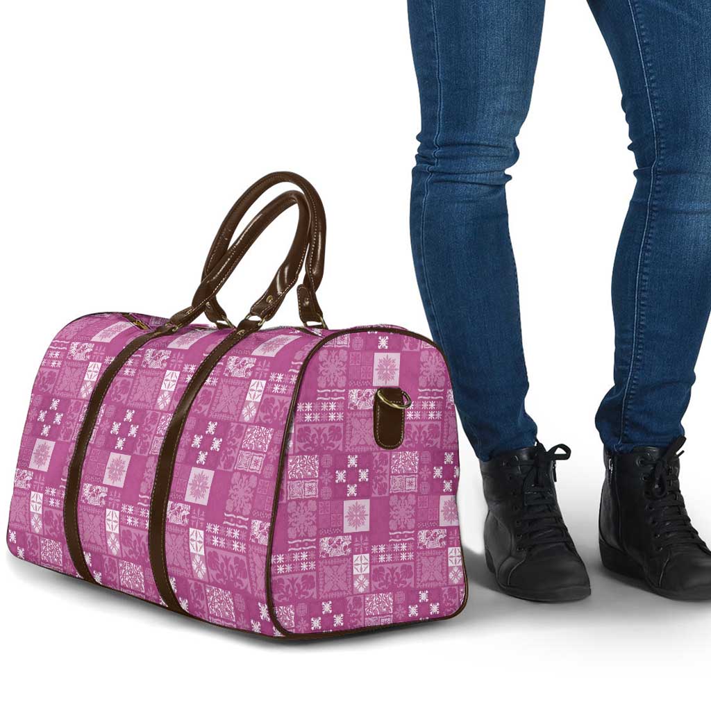 Vintage Hawaiian Quilting Patterns Travel Bag Pink Style Tribal Fabric Patchwork LT9 - Polynesian Pride