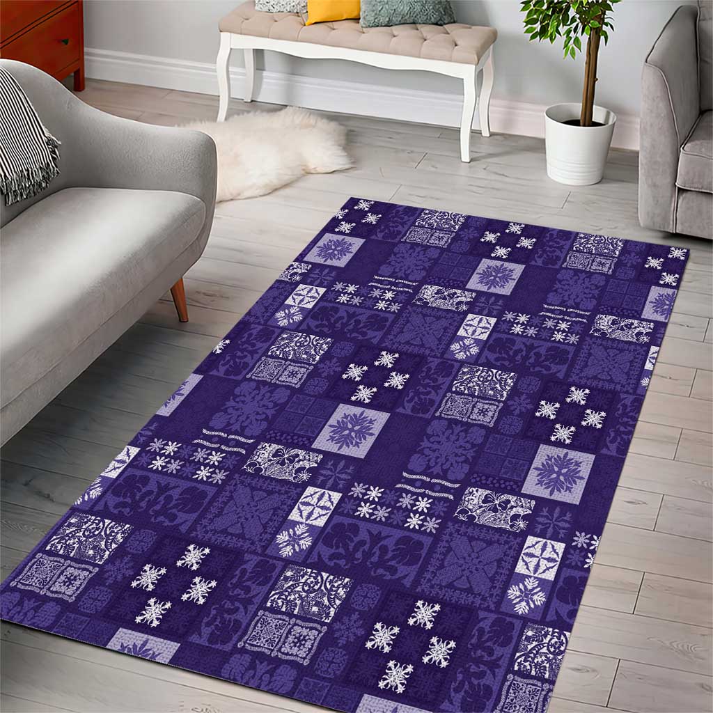 Vintage Hawaiian Quilting Patterns Area Rug Purple Style Tribal Fabric Patchwork LT9 - Polynesian Pride