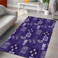 Vintage Hawaiian Quilting Patterns Area Rug Purple Style Tribal Fabric Patchwork LT9 - Polynesian Pride