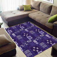 Vintage Hawaiian Quilting Patterns Area Rug Purple Style Tribal Fabric Patchwork LT9 - Polynesian Pride